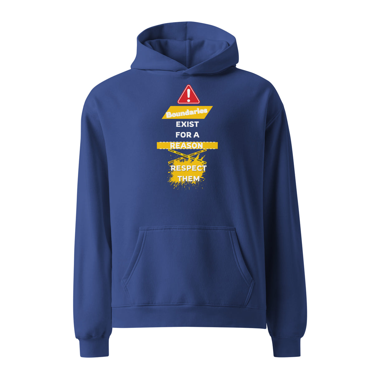 Respect Boundaries - Bold Caution Hoodie - - Hoodies