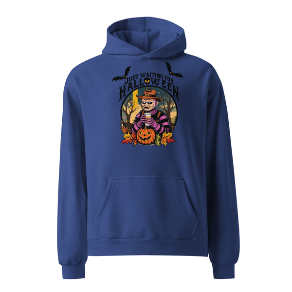 Halloween Harvest - Scarecrow Coffee Time Hoodie - Cobalt - Hoodies