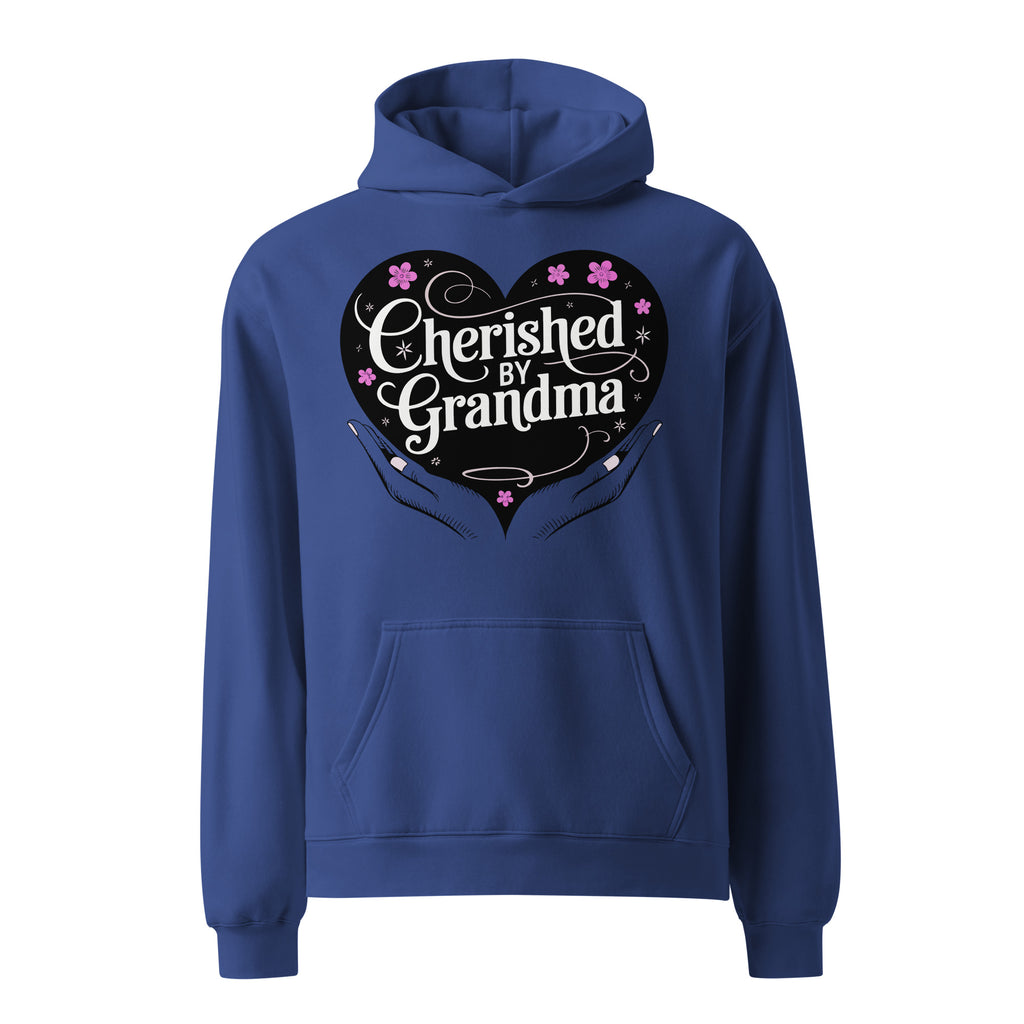 Wrapped in Love - Cherished by Grandma Hoodie - Cobalt - Hoodies