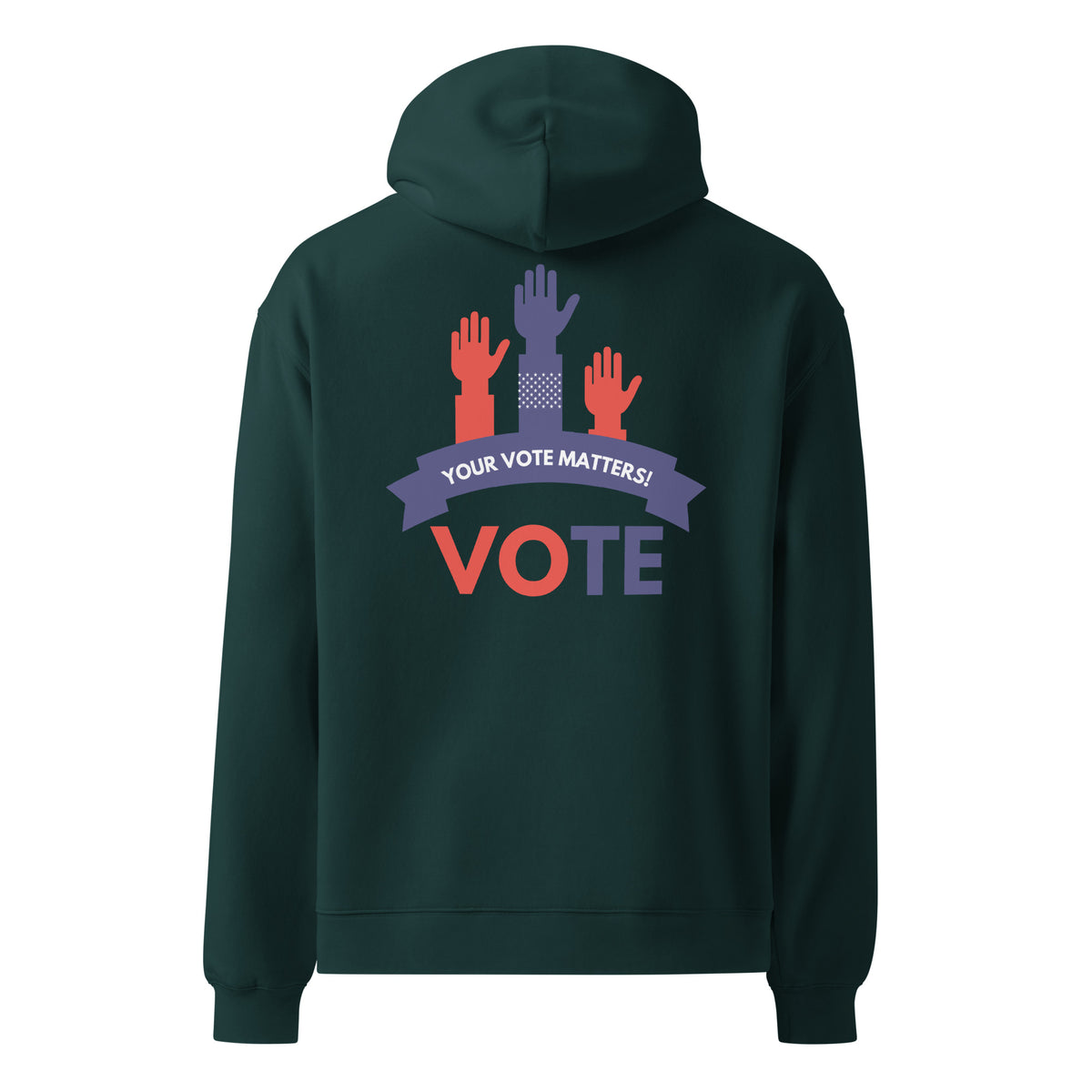 Raise Your Hand for Change - Unisex Civic Duty Hoodie - Pine Green - Hoodies