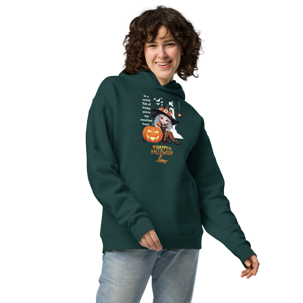 Halloween Charm - Witch & Pumpkin Hoodie - - Hoodies