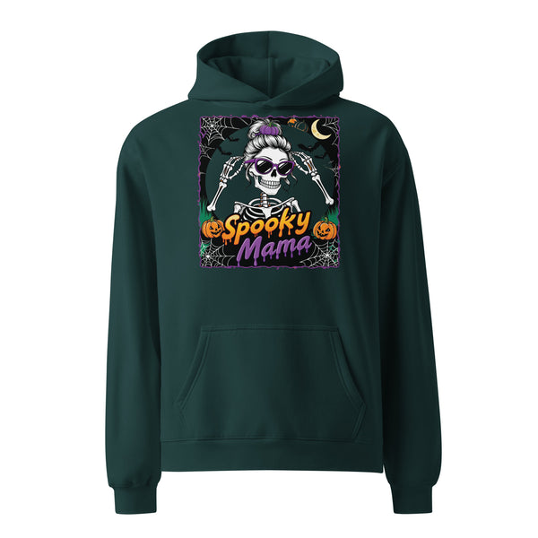 Spooky Mama Stylish Skeleton Hoodie - Pine Green - Hoodies