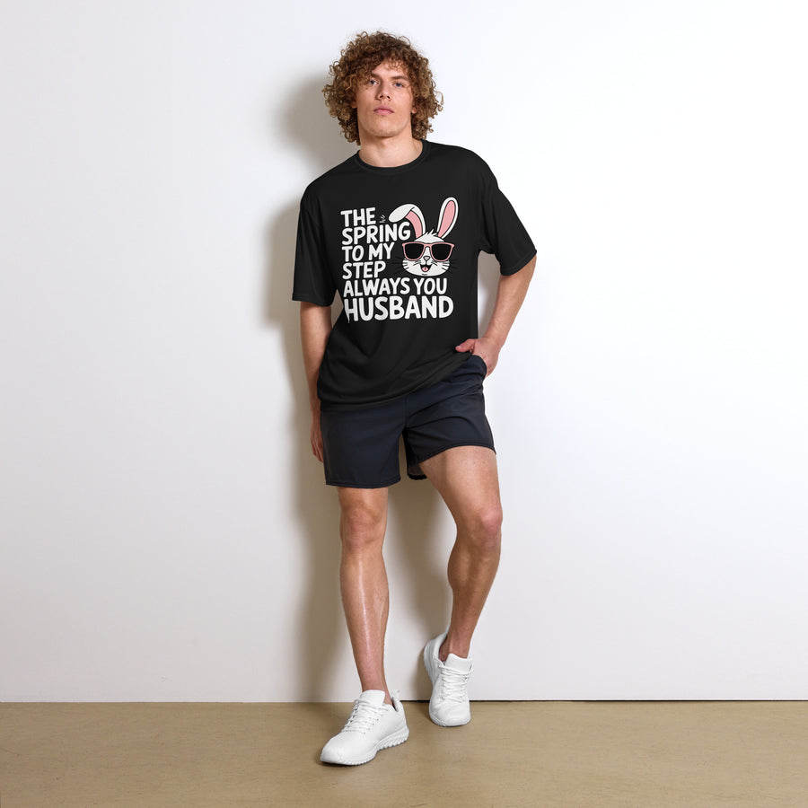 Spring to My Step Husband Performance Tee - Black - Crewneck T-shirts