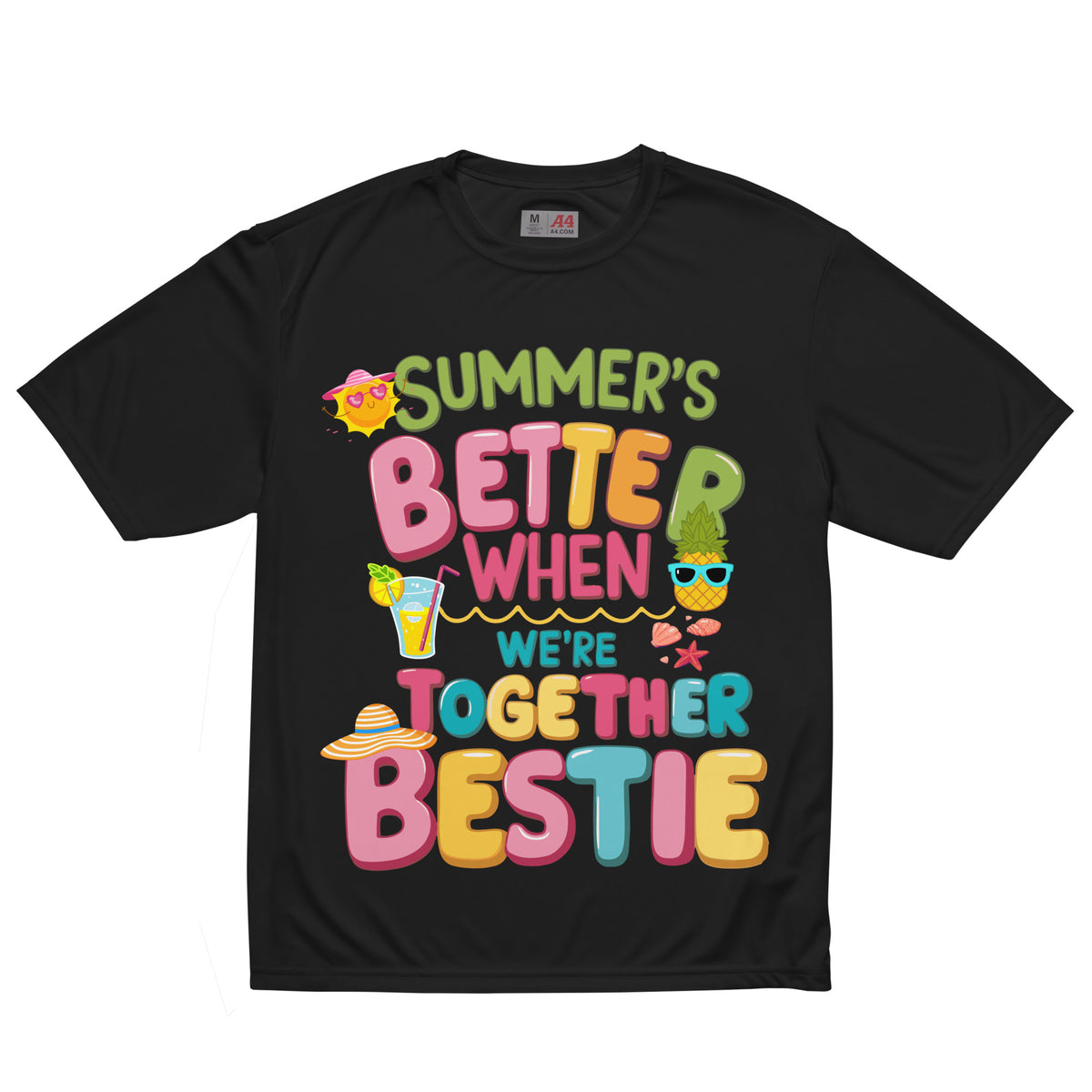 Summer Bonding Graphic Tee for Bestie - Black - T-shirt