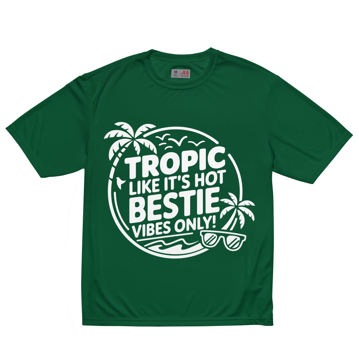 Tropic Bestie Graphic Tee – Summer Gift - Forest Green - T-shirt