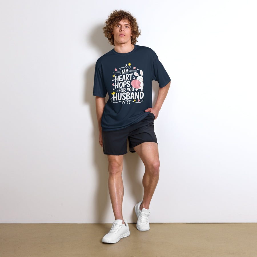 My Heart Hops T-shirt – Gift for Loving Husbands - Navy - Crewneck T-shirts