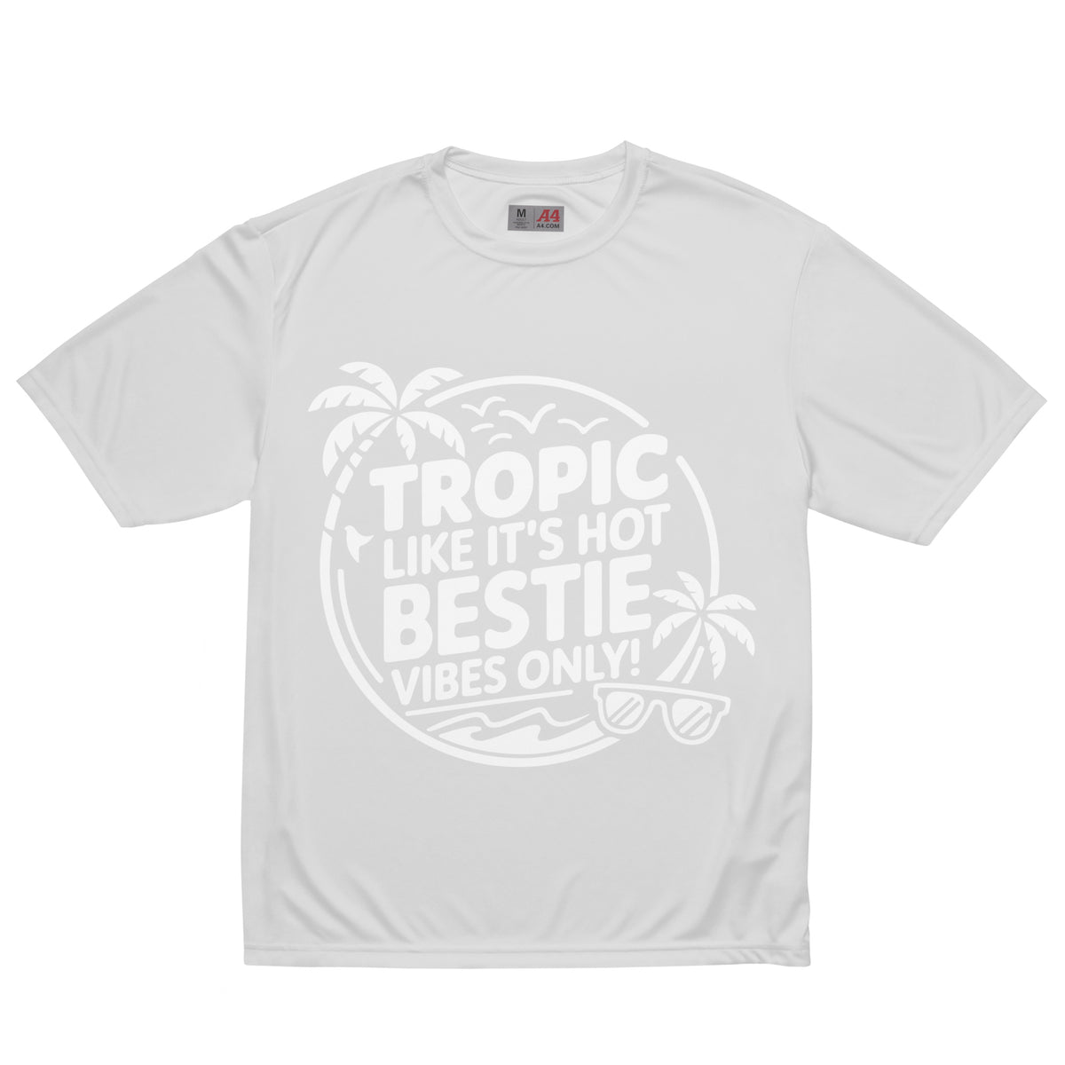 Tropic Bestie Graphic Tee – Summer Gift - Silver - T-shirt