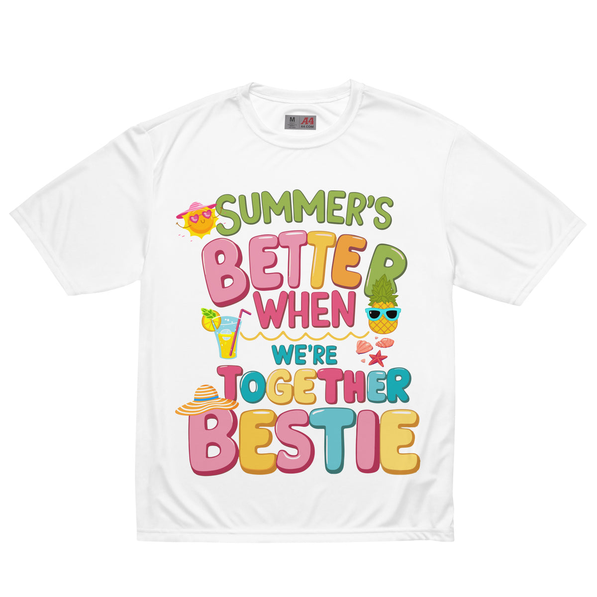 Summer Bonding Graphic Tee for Bestie - White - T-shirt