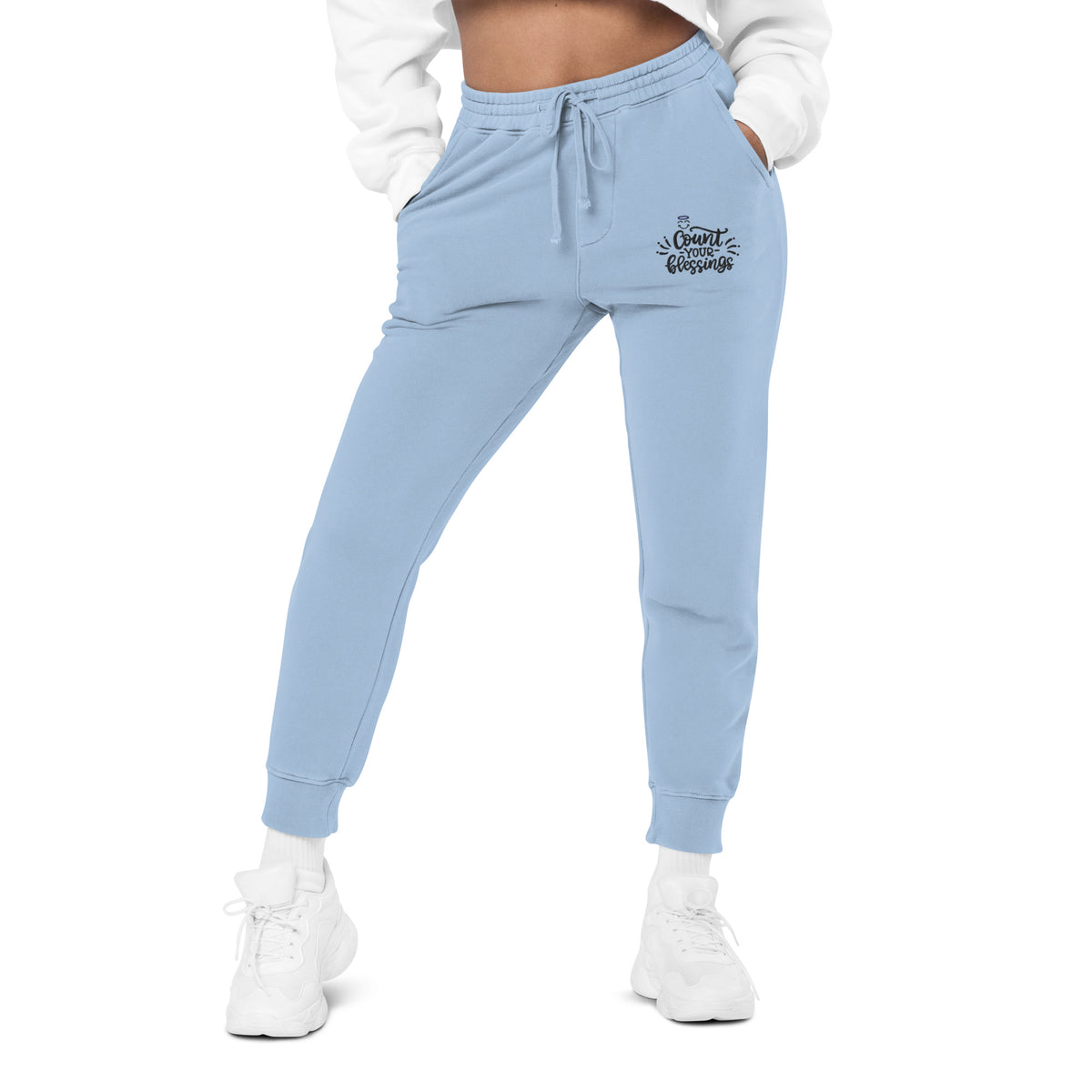 Blessed in Comfort - Count Your Blessings Sweatpants - Pigment Light Blue - Pants