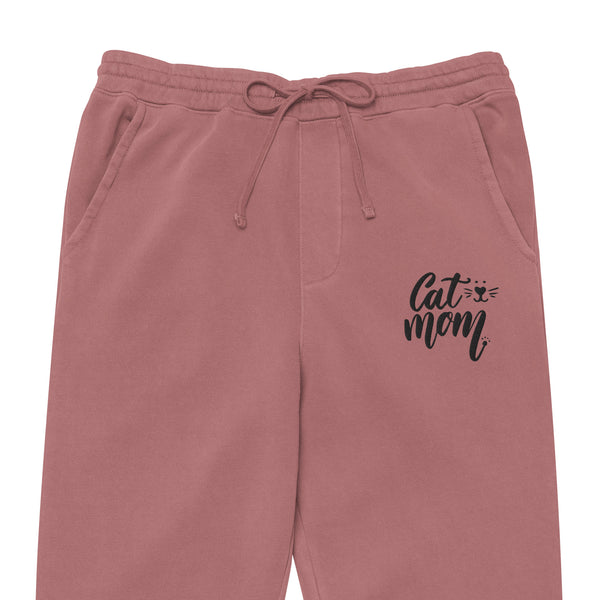 Cozy Cat Mom - Stylish Sweatpants for Pet Lovers - Pigment Maroon - Pants