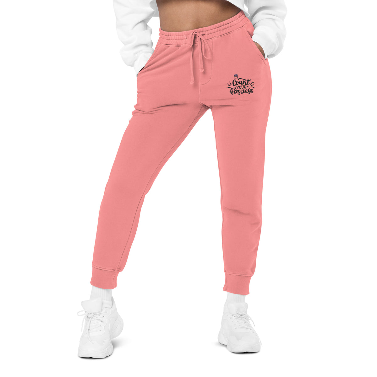 Blessed in Comfort - Count Your Blessings Sweatpants - Pigment Pink - Pants