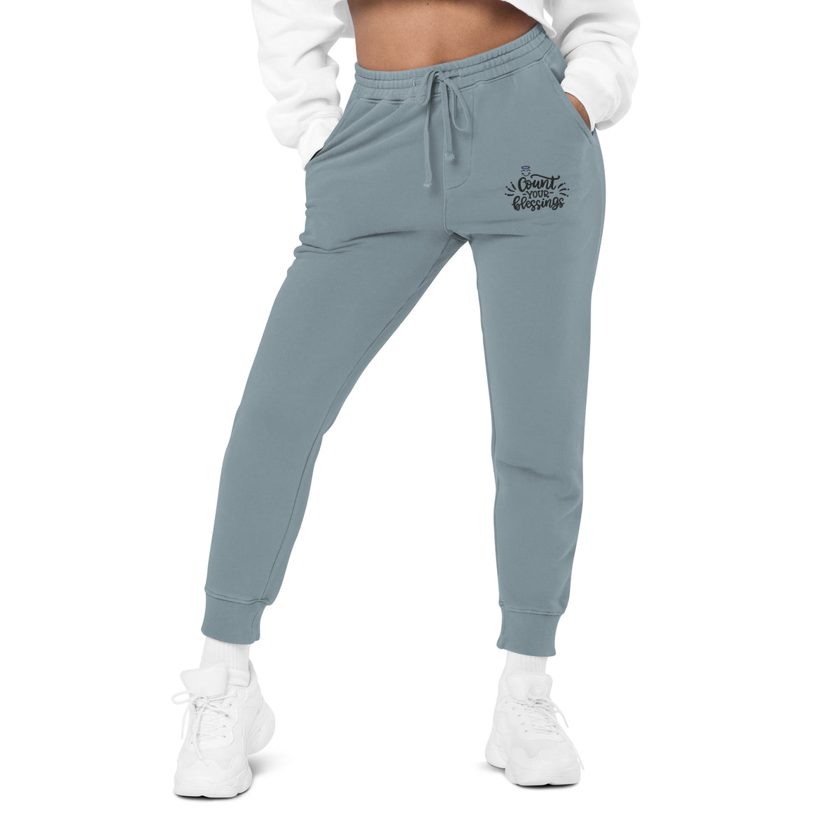 Blessed in Comfort - Count Your Blessings Sweatpants - Pigment Slate Blue - Pants