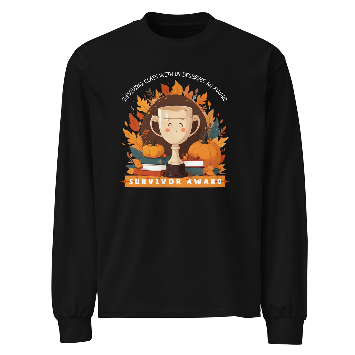 Seasonal Triumph - Fall-Inspired Survivor Award - Black - Long Sleeve T-shirts