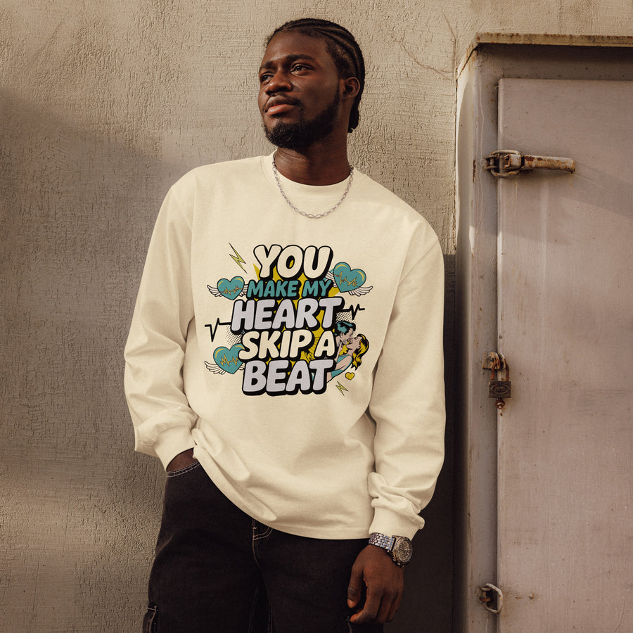 You Make My Heart Beat Shirt – Gift for Your Boyfriend - - Long Sleeves T-shirts