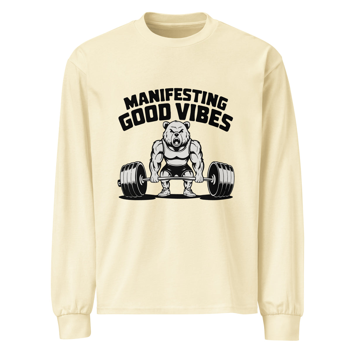 Manifesting Strength – Gym Lover’s Power Shirt - Butter - Long Sleeve Shirt