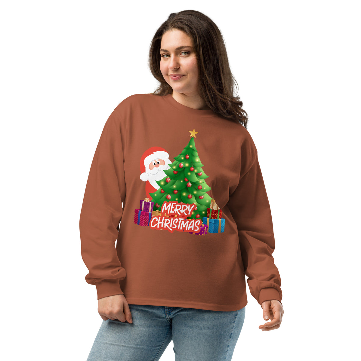 Merry & Bright - Santa’s Holiday Cheer Shirt - Clay - Hoodies