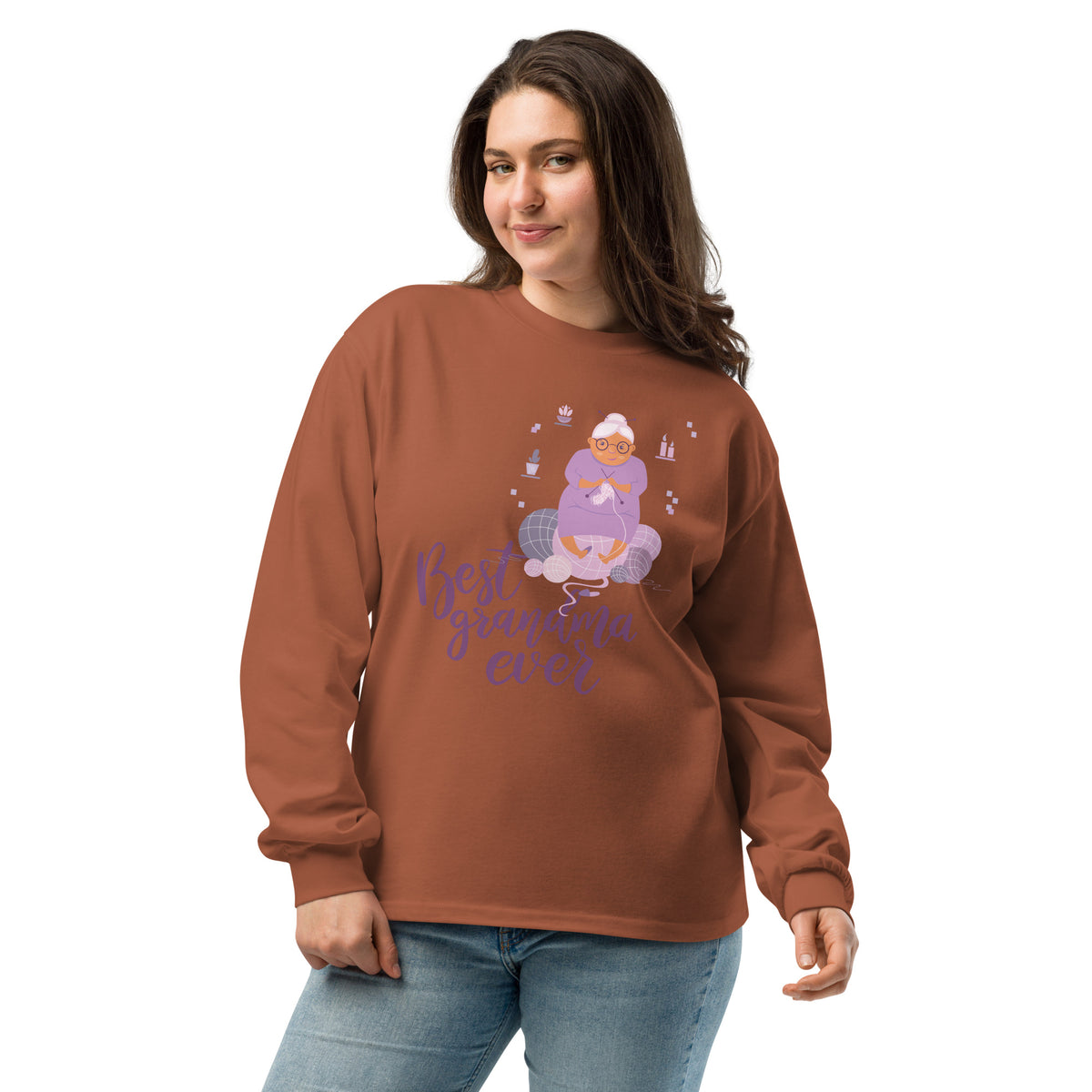 Warm Hugs & Yarn- The Perfect Grandma Tribute - Clay - Sweatshirts