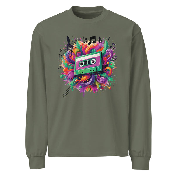 Vintage Beat - Nostalgic Cassette Design Shirt - - Long Sleeve T-shirts