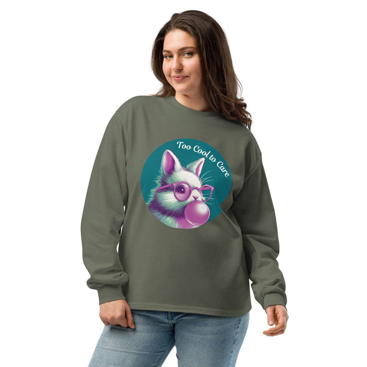 Too Cool to Care - Effortlessly Stylish Comfort - Cypress - Long Sleeve T-shirts