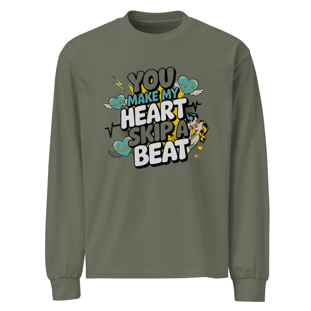 Winged Hearts & Love - Bold Design for Your Boyfriend - Cypress - Long Sleeves T-shirts