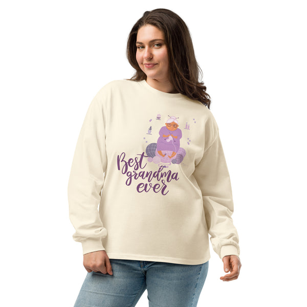 Warm Hugs & Yarn- The Perfect Grandma Tribute - Ecru - Sweatshirts