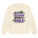 Positivity in Every Thread - Reason to Smile Design - Ecru - Long Sleeves T-shirts