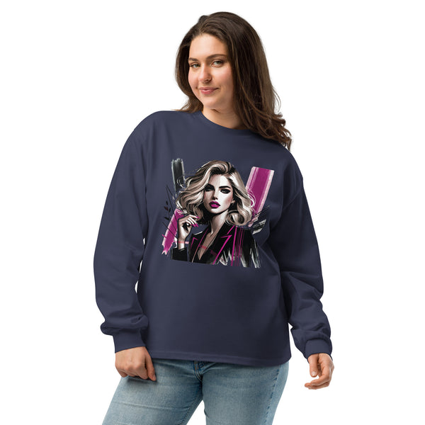 Bold & Beautiful - Modern Glam Long Sleeve Shirt - Midnight Blue - Long Sleeve T-shirts