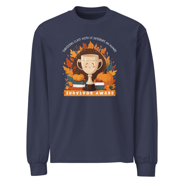 Seasonal Triumph - Fall-Inspired Survivor Award - Midnight Blue - Long Sleeve T-shirts