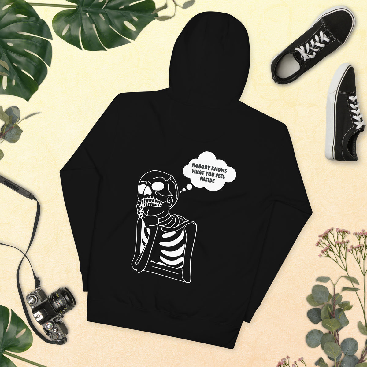 Introspective Skeleton Hoodie - Unveil the Hidden - Black - Unisex Hoodies