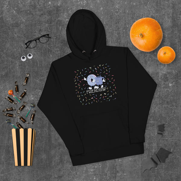 Donut & Coffee - Friendship Goals Hoodie - Black - Unisex Hoodies