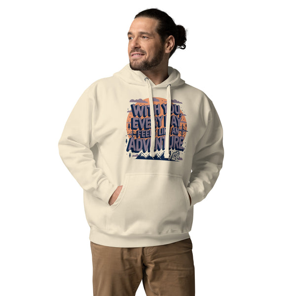 Sunset Adventures Hoodie - Embrace the Wild - Bone - Hoodies