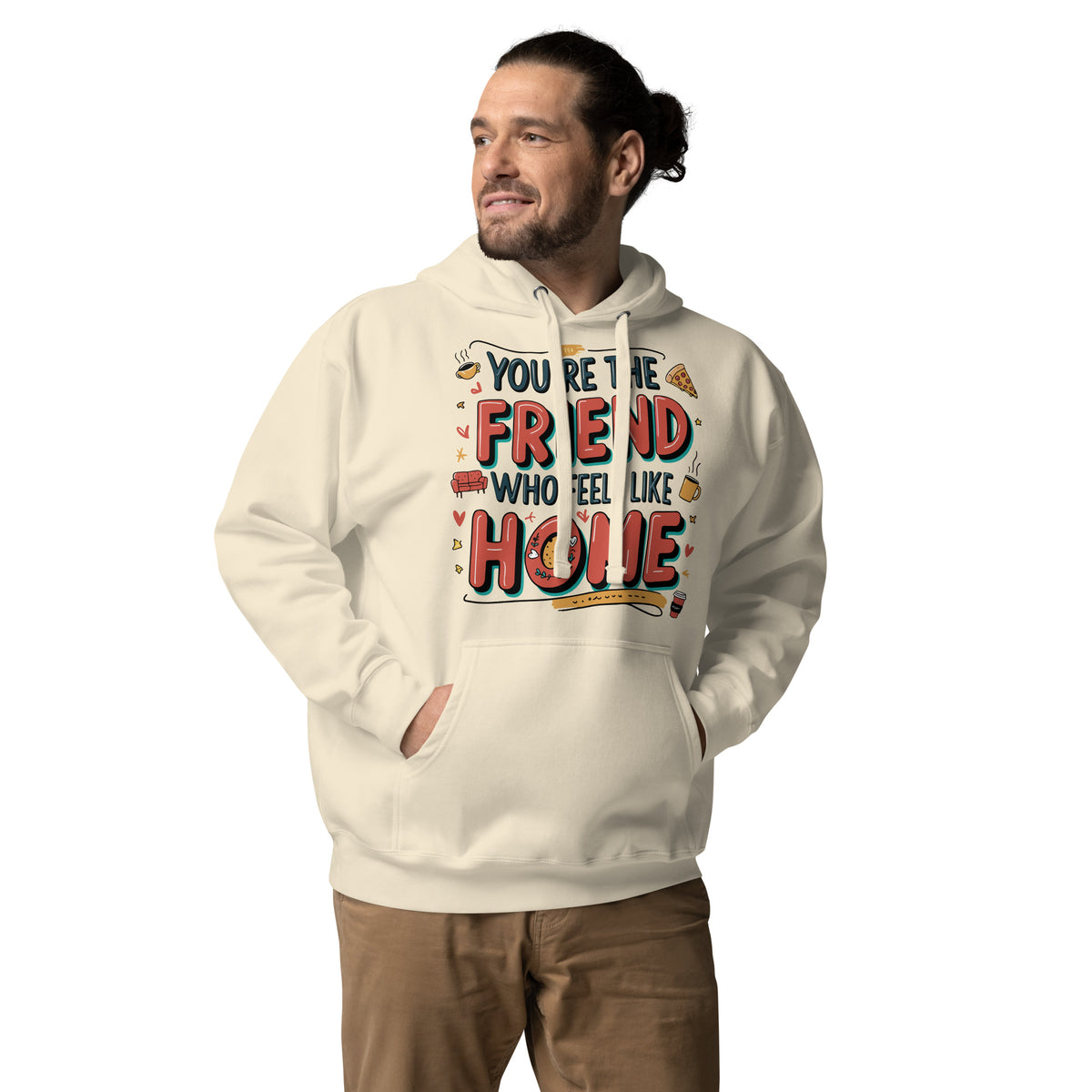 Your Best Friend, Your Home – Vibrant Hoodie Design - Bone - Hoodies