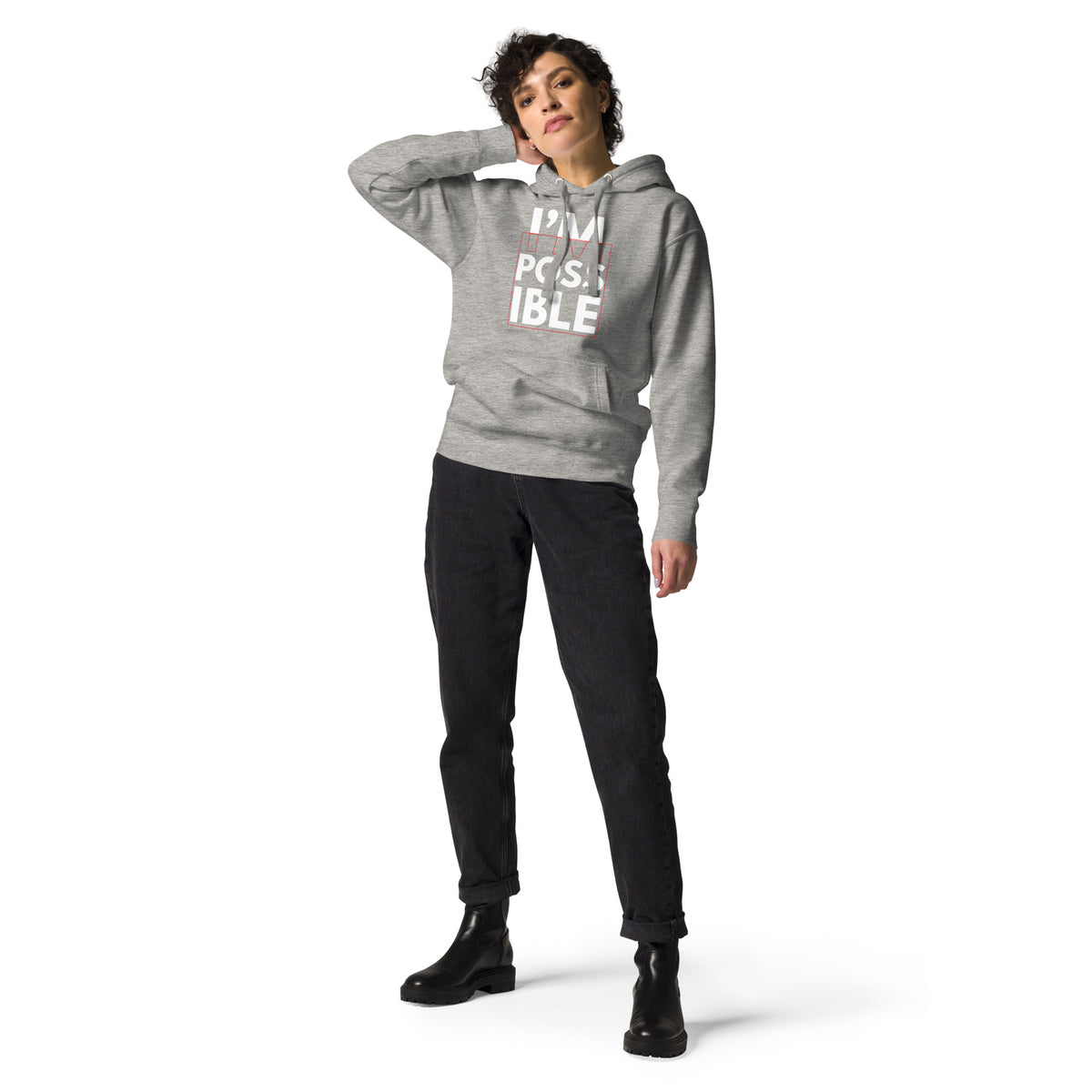 Empowerment Statement - I'M POSSIBLE Hoodie - Carbon Grey - Hoodies