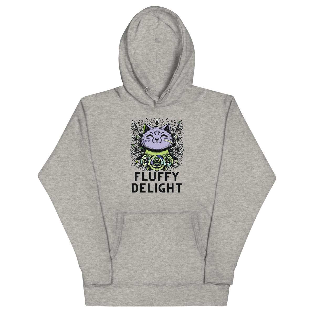 Fluffy Delight - Lavender Cat Hoodie - - Hoodies