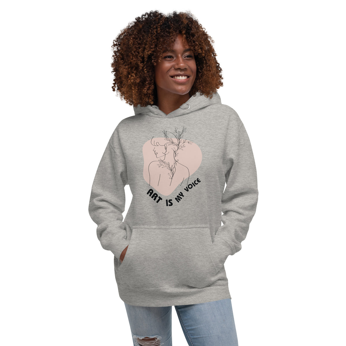 Graceful Lines - Expressive Art Hoodie - Carbon Grey - Hoodies