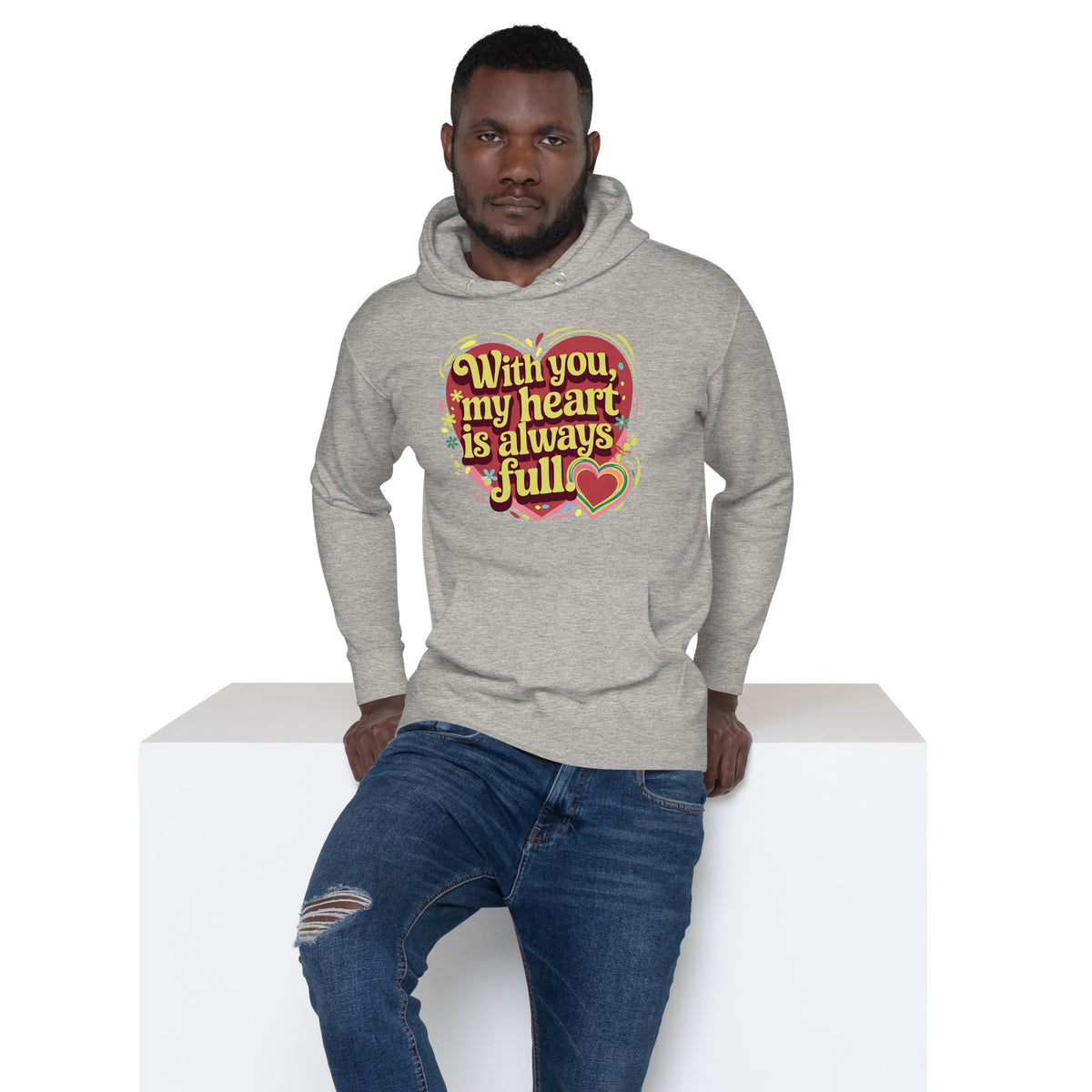 Vibrant Love - Capture the Colors of Affection - Carbon Grey - Hoodies