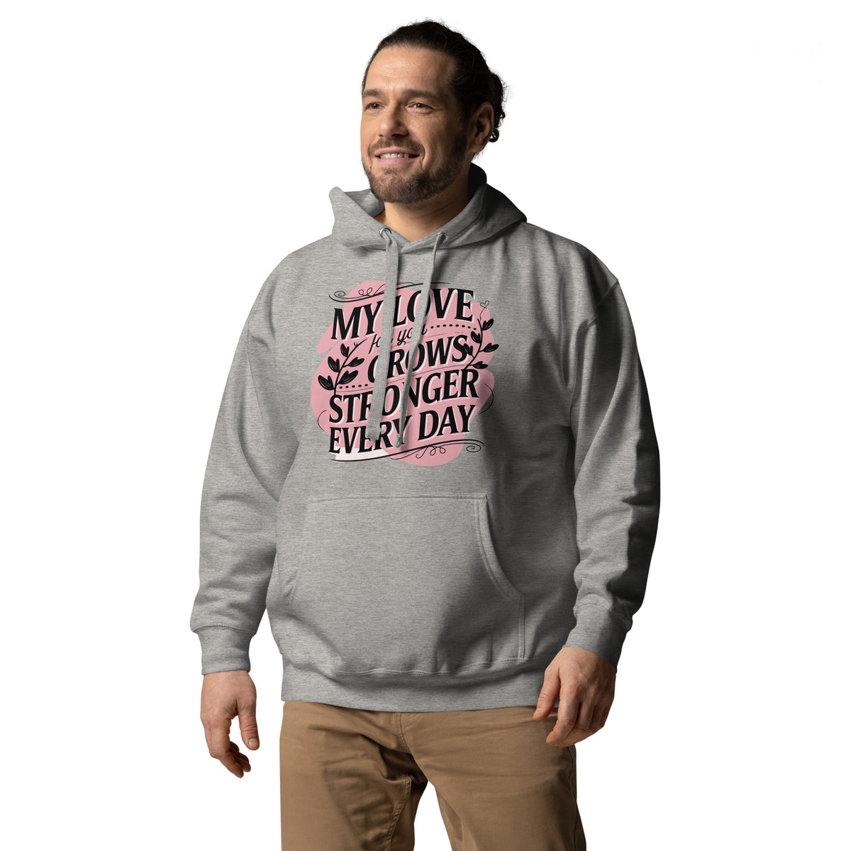 Evergreen Affection - Love Grows Daily - Carbon Grey - Hoodies