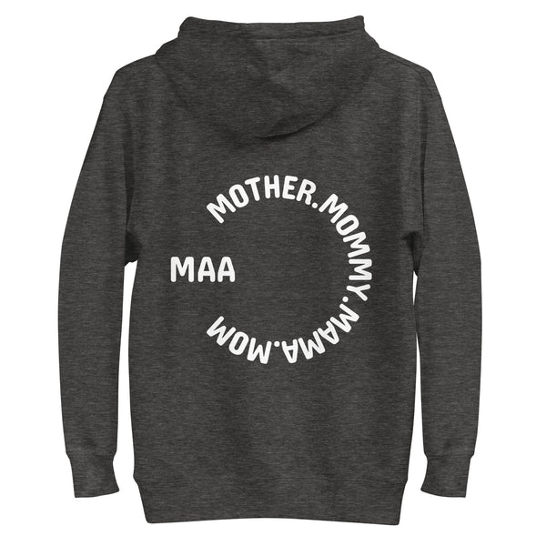 Motherhood Spiral Hoodie - Celebrating Every Mom - Charcoal Heather - Unisex Hoodies