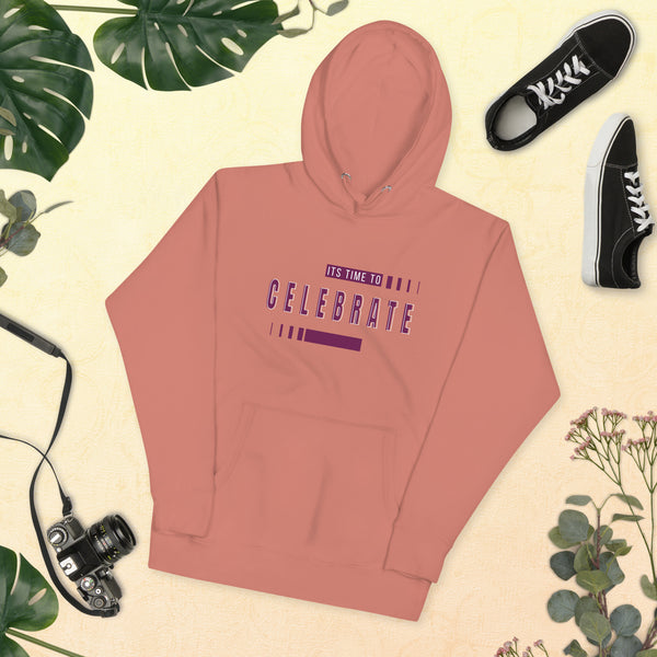 Time to Celebrate - Festive Hoodie - Dusty Rose - Unisex Hoodies