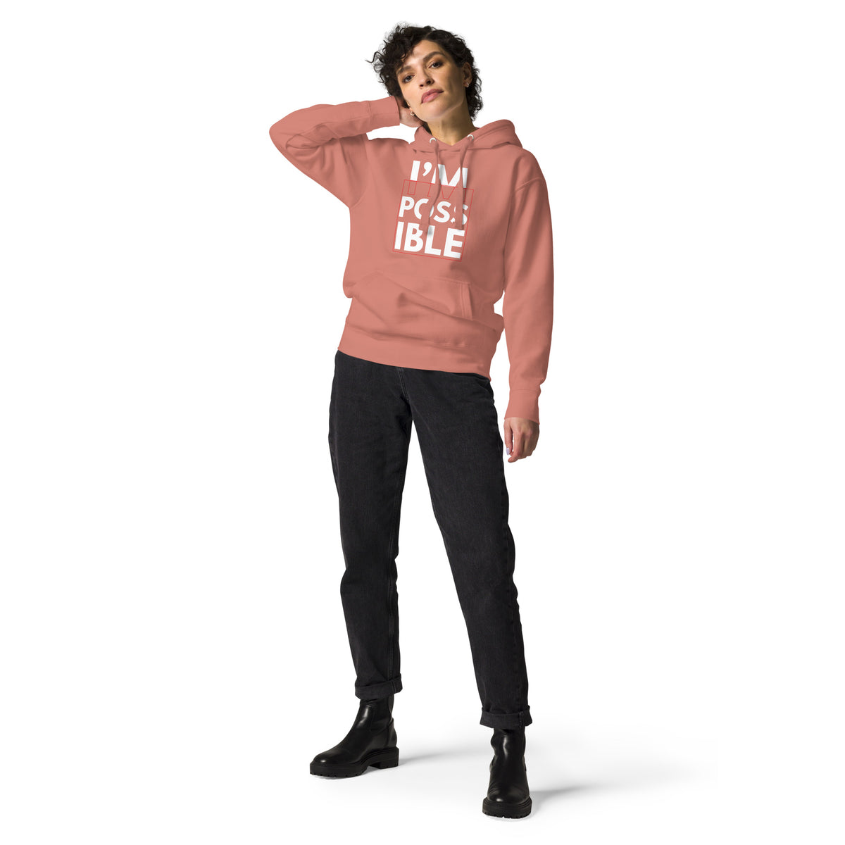 Empowerment Statement - I'M POSSIBLE Hoodie - Dusty Rose - Hoodies