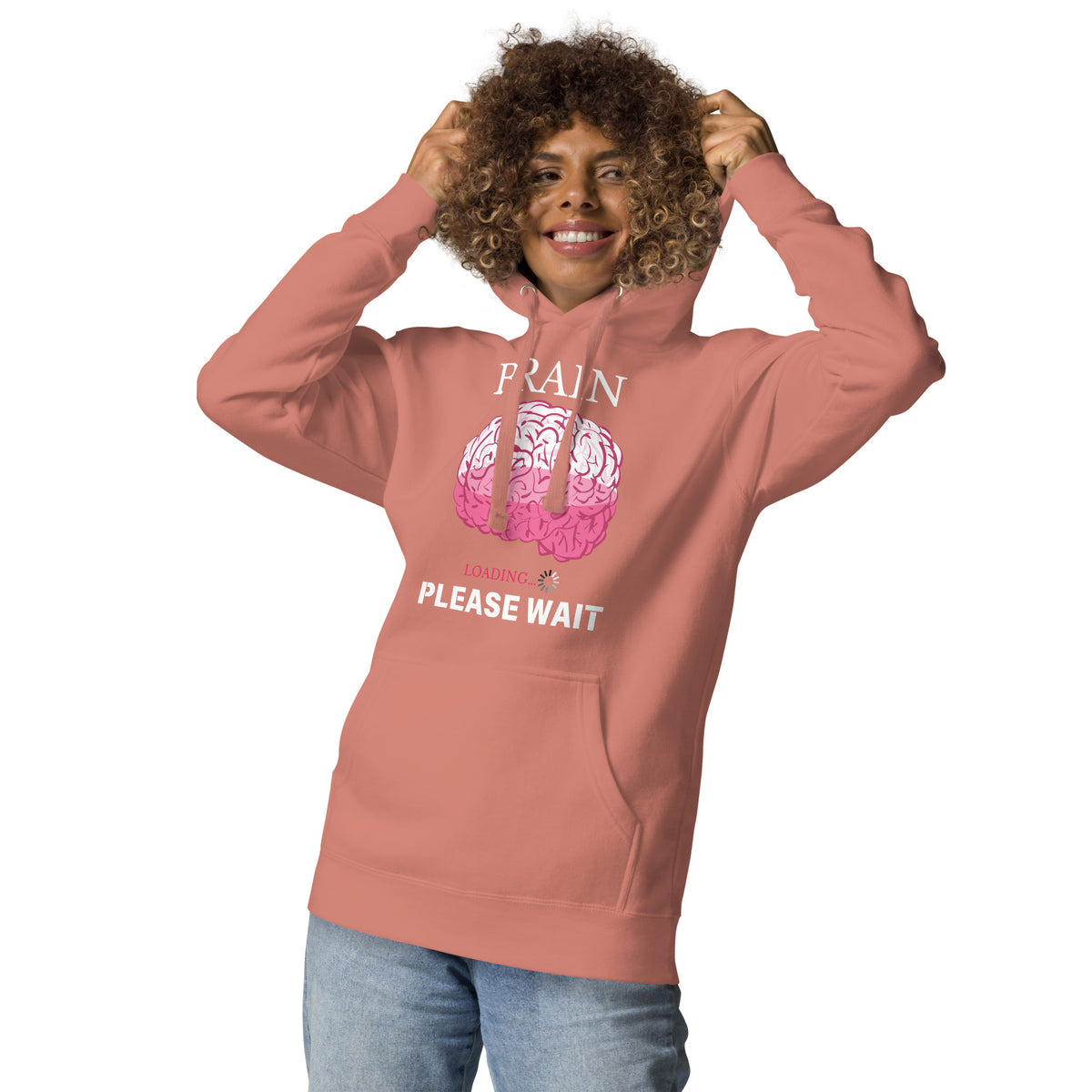 Brain Loading - Please Wait Hoodie - Dusty Rose - Unisex Hoodies