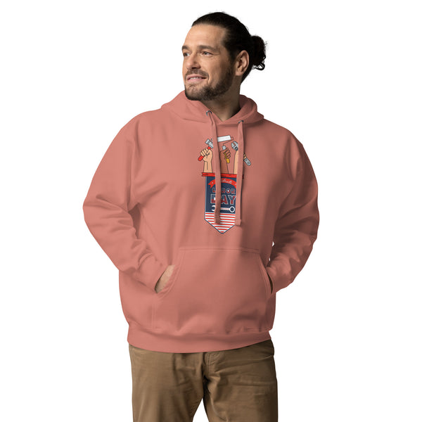 Strength in Every Hand - Labor Day Tribute Hoodie - Dusty Rose - Hoodies