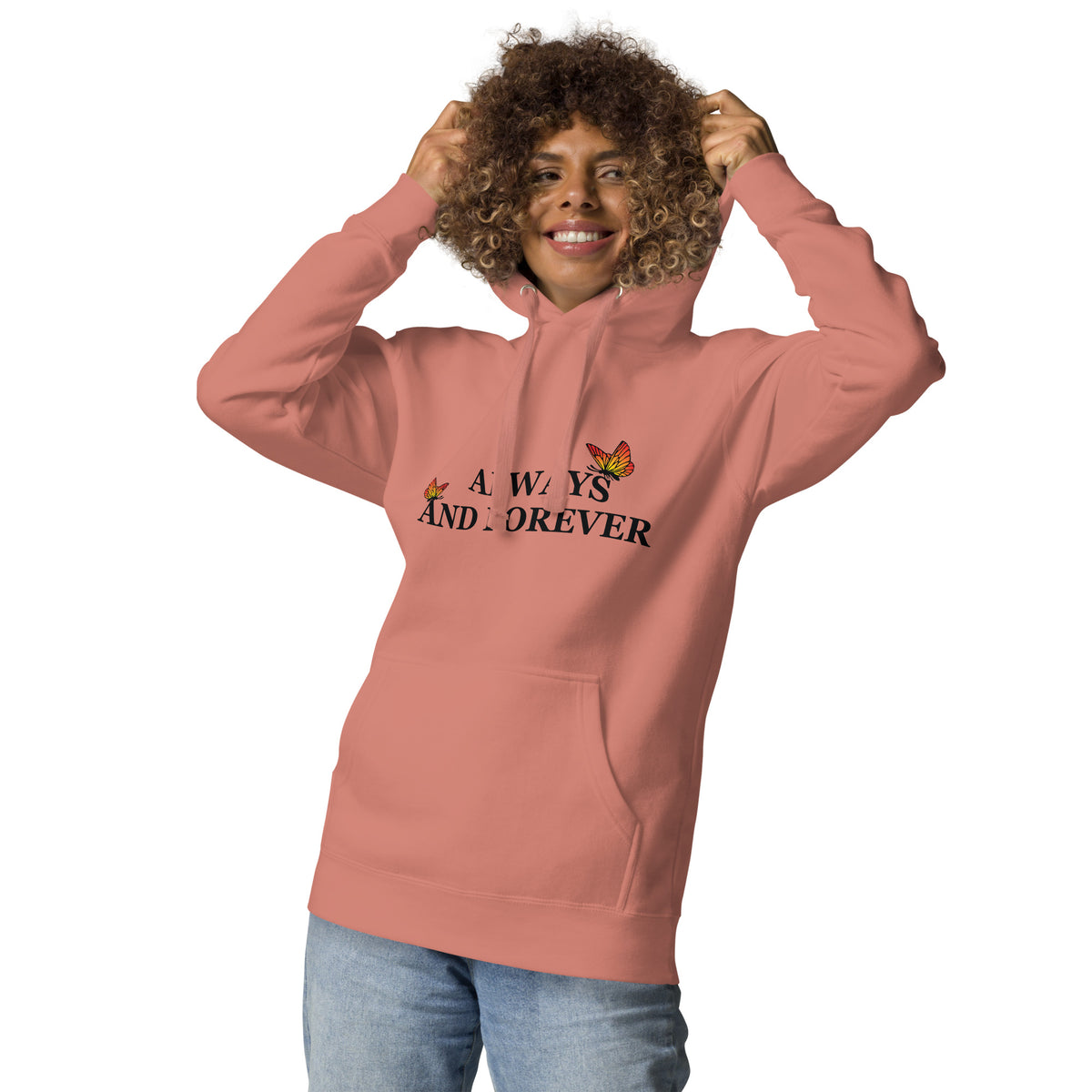 Endless Embrace - Always & Forever Butterfly Hoodie - Dusty Rose - Hoodies