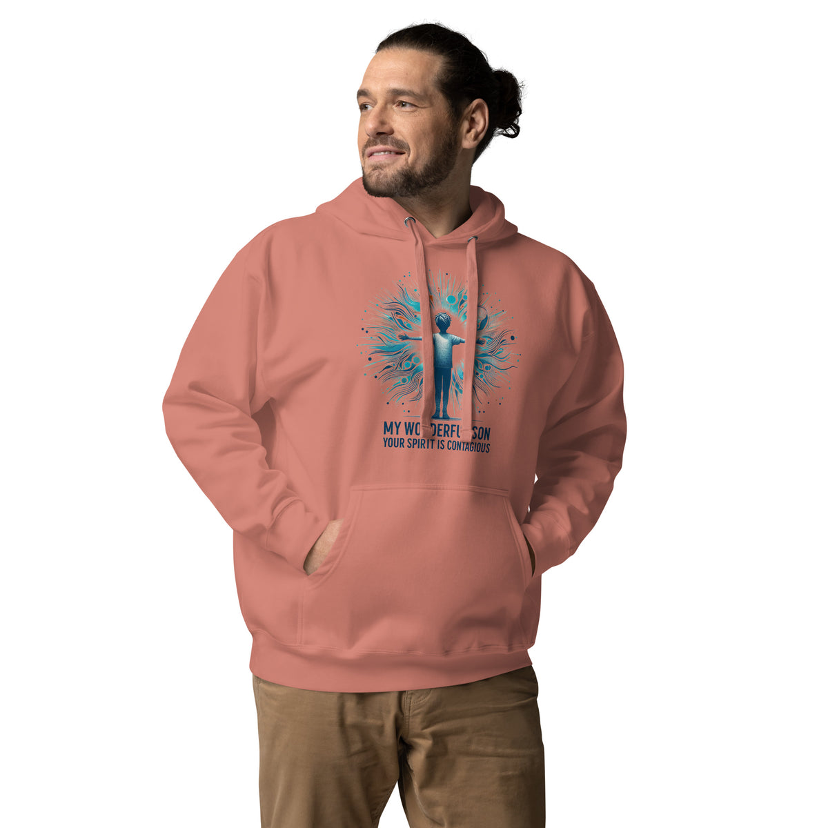 Contagious Energy - For My Wonderful Son - Dusty Rose - Hoodies