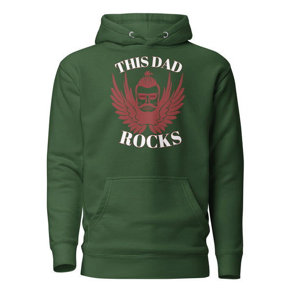 Dad's Angelic Aura - Embrace the Spirit with This Hoodie - Forest Green - Pullover Hoodies