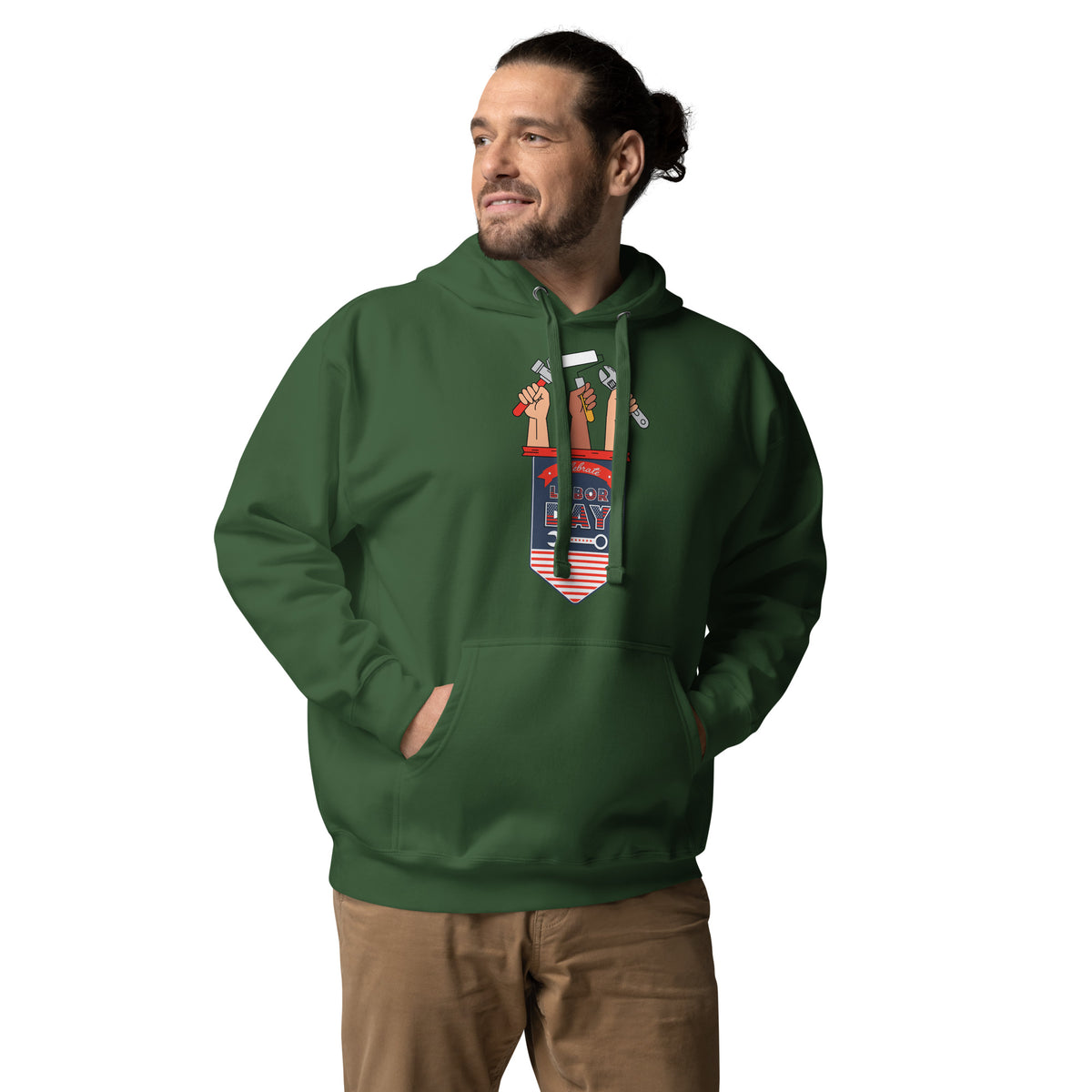 Strength in Every Hand - Labor Day Tribute Hoodie - Forest Green - Hoodies