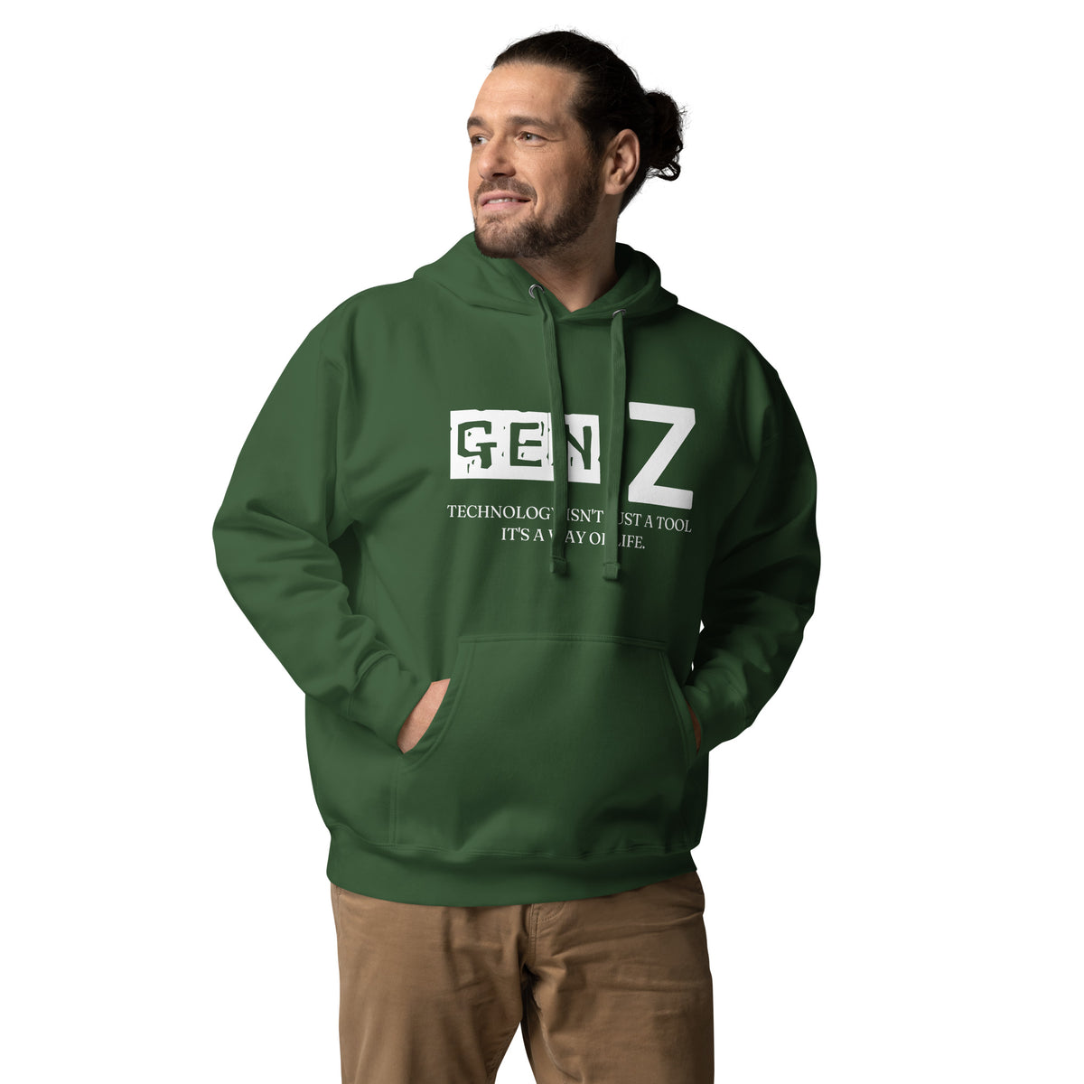 Tech-Savvy Style - GEN Z Hoodie Edition - Forest Green - Hoodies