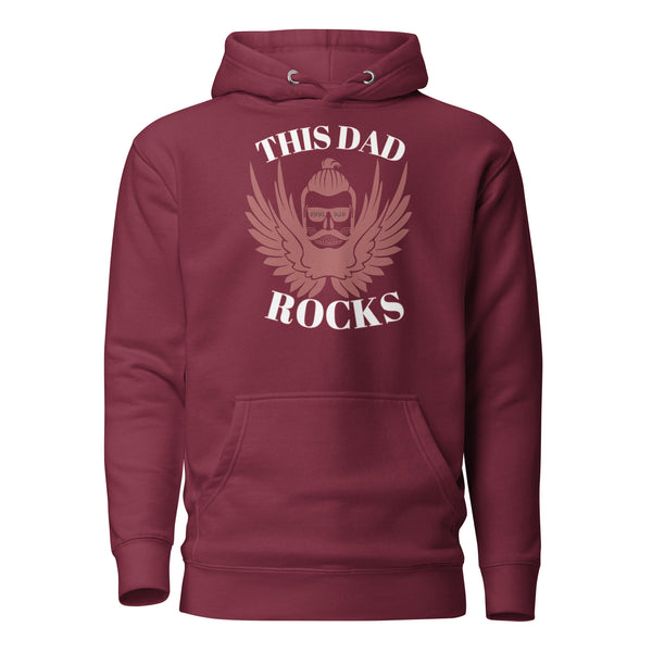 Dad's Angelic Aura - Embrace the Spirit with This Hoodie - Maroon - Pullover Hoodies