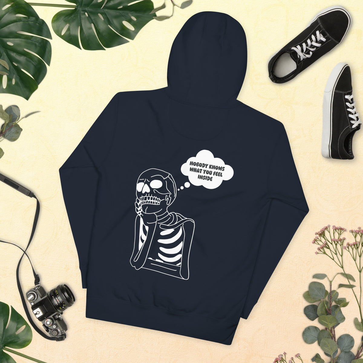 Introspective Skeleton Hoodie - Unveil the Hidden - Navy Blazer - Unisex Hoodies