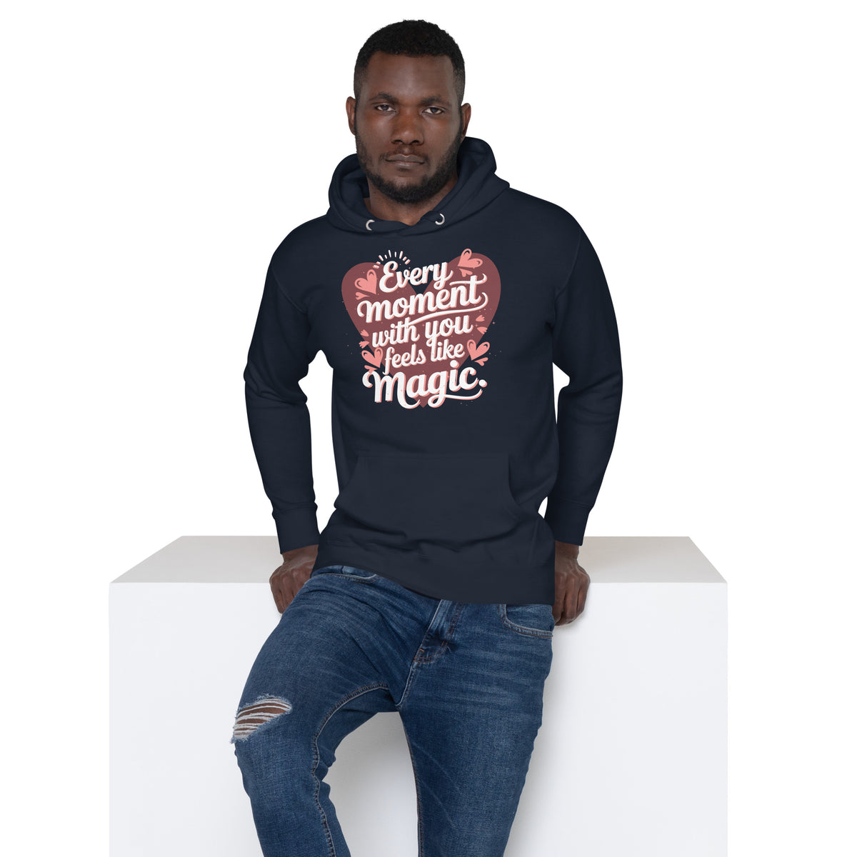 Whisper of Love - Stylishly Warm Romantic Hoodie - Navy Blazer - Hoodies